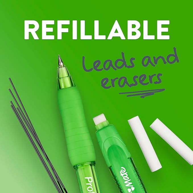 Paper Mate Profile Mech Mechanical Pencil 0.7mm, #2 Pencil Lead, Great for Office Supplies, Classroom Supplies, Drawing Pencils, Sketching Pencils, Assorted Barrel Colors, 8 Count