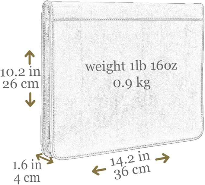 Time Resistance Leather Portfolio - A4 Document Folder - Padfolio - Italian Handcrafted Organizer Folio - Gift Box Included