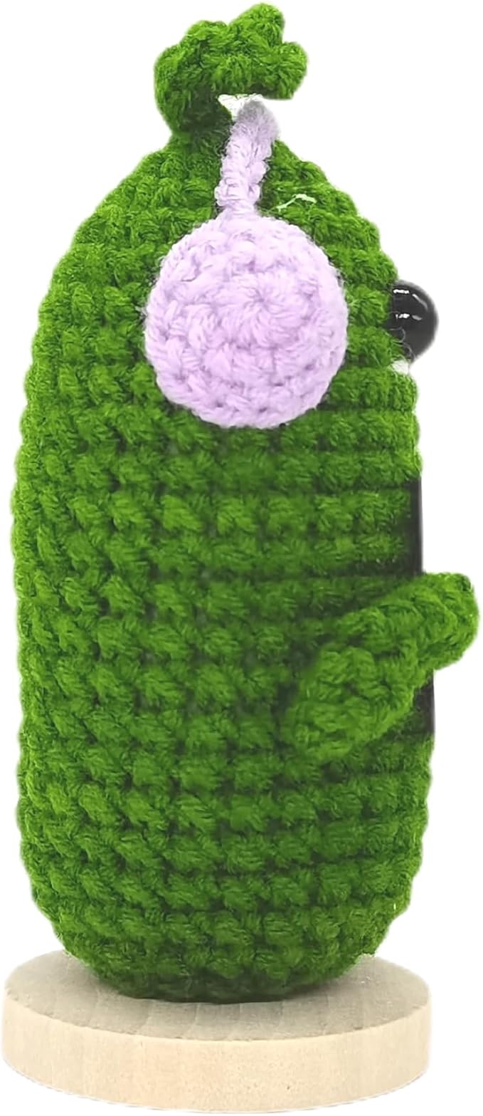 Funny Crochet Pickles 1 Pcs with Affirmations Cards for Inspirational Novelty Good Luck Gifts and Party Decorations(KK-CKD04-ppep)