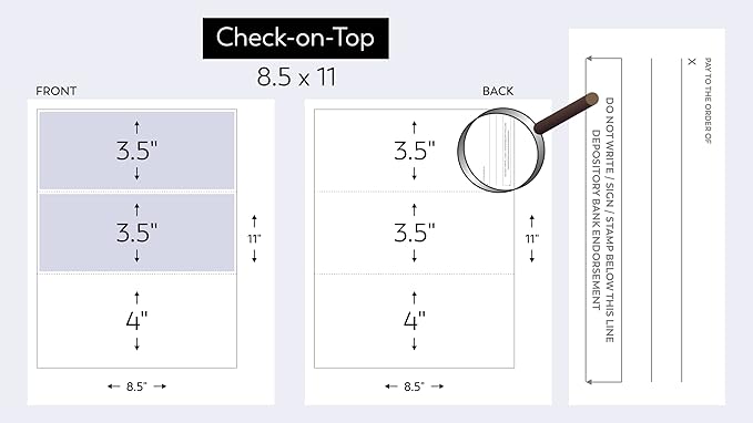 Compuchecks Check on Top Blank Check Paper - 250 Pack, Quick-Books & Laser Printer Compatible - Security Business Checks with Voucher - 8.5" x 11" Blue Marble