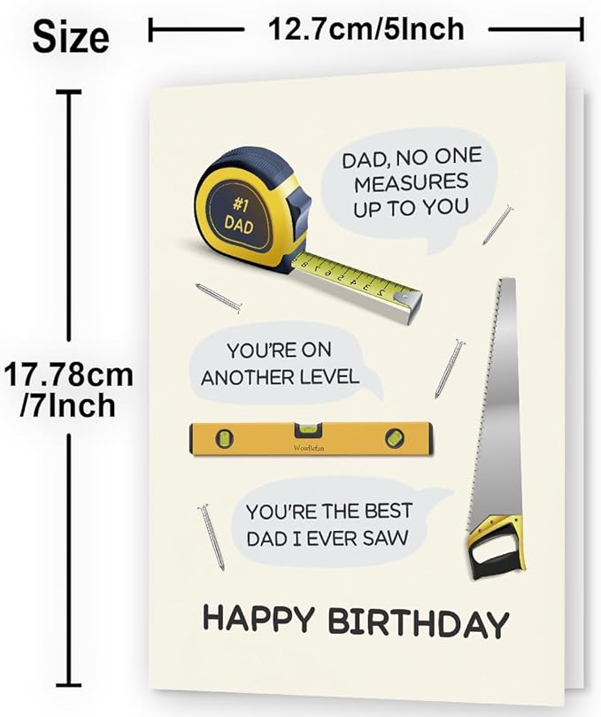 Dad Birthday Card | Birthday Card for Dad | Happy Birthday Dad Card | Birthday Card Dad | Funny Dad Birthday Card from Daughter & Son