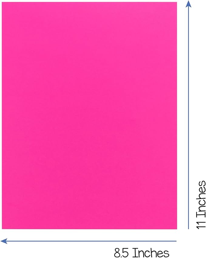 Hygloss Fuchsia Colored Paper - 24 lb, 89 GSM, Acid-Free, Fade-Resistant, 8.5x11-Inch Letter Size Color Copy Paper, 90 Sheets