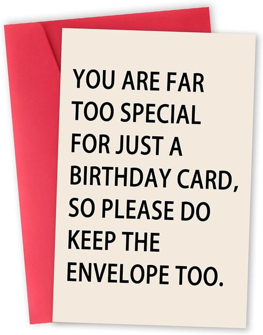 Funny Birthday Cards for Men Him, Happy Birthday Gift Cards for Husband Boyfriend Fiance, Mens Bday Gifts,You Are Far Too Special For Just A Birthday Card