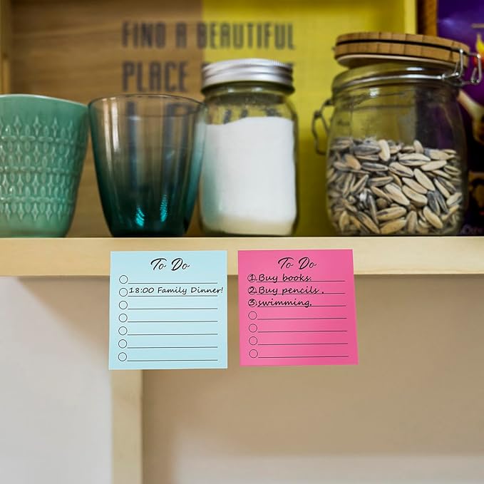 Post it Notes 3x3 Cute and Aesthetic Sticky Notes Planner Notepad - 450 Sheets - Desk Accessories for School, Office, and Home - Ideal Gifts for Teachers, Women, and Coworkers (to do)