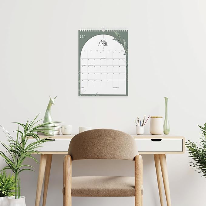 Calendar 2025 - Vertical 8.5x11 2025 Wall Calendar Runs Until June 2026 - Easy Planning with the Aesthetic Wall Calendar 2025-2026 Monthly - Karto - Boho Greenery