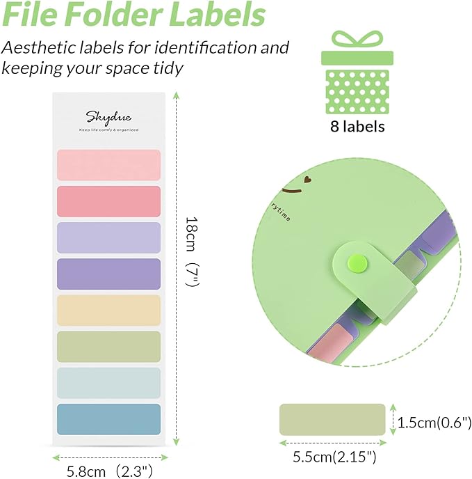 SKYDUE Letter A4 Paper Expanding File Folder Pockets Accordion Document Organizer (Green)