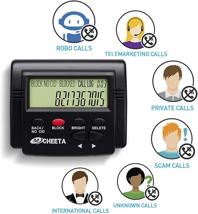 Bisofice Call Blocker for Landline Phones Telephone 2000 Caller ID Box Blocking One Touch Number Block Device Block Unwanted Robocalls and Nuisance Calls