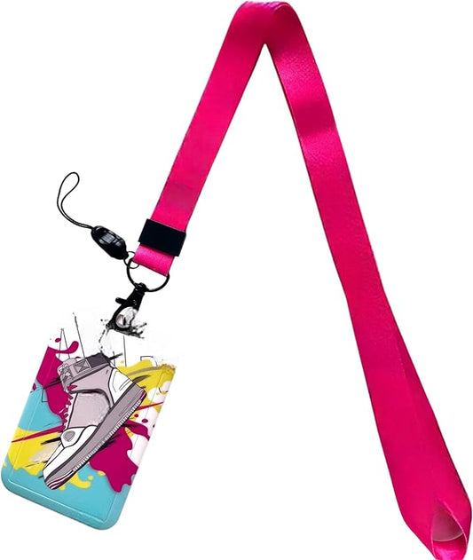 AllStyle By Patel Neck Strap Compatible Lanyard With ID Holder Suitable for Women Men Kids (Pink Set)