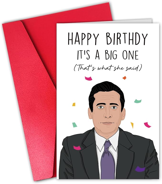 Michael Birthday Card for Friend Him, Funny Office Birthday Card for Coworkers Her, That What She Said Card