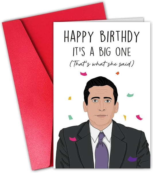 Michael Birthday Card for Friend Him, Funny Office Birthday Card for Coworkers Her, That What She Said Card