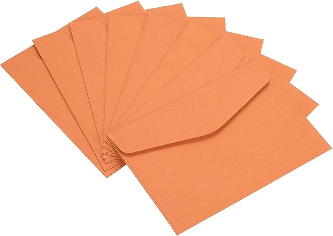 PATIKIL Mini Envelopes, 100 Pack Paper Blank Small Items Storage Business Card Holder for Greeting Note Party, Orange