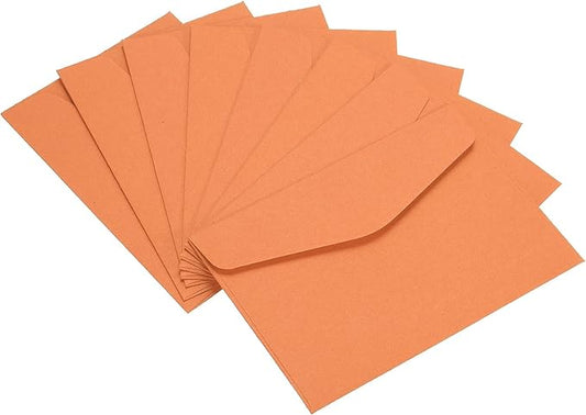 PATIKIL Mini Envelopes, 100 Pack Paper Blank Small Items Storage Business Card Holder for Greeting Note Party, Orange