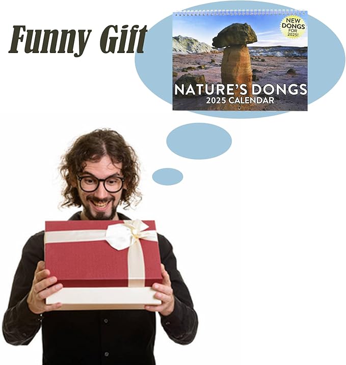 2025 Funny Nature's Dongs Prank Wall Calendar 12 Month Dick Pics Hanging Calendar for Home Office White Elephant Gag Gift for Family Friends Adults Coworkers 8.5" x 11"