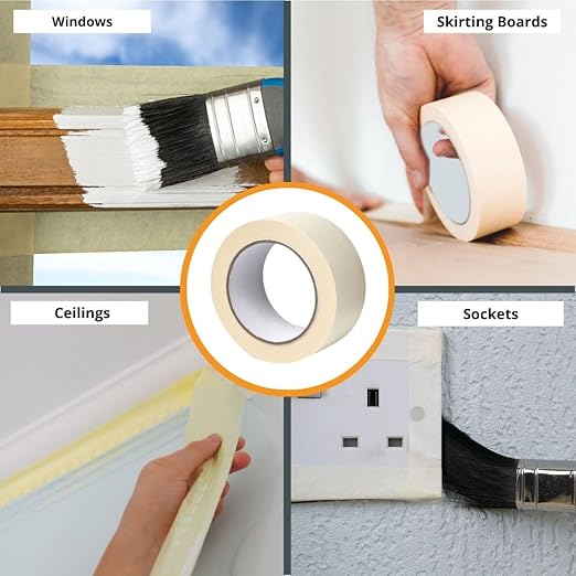 GTSE Masking Tape, 1 Roll, 2 inches x 55 Yards (164 ft), Multi-Surface Adhesive Painting Tape, Perfect for Painting, Home, Office, School, Art, Crafts, Glass, Vinyl