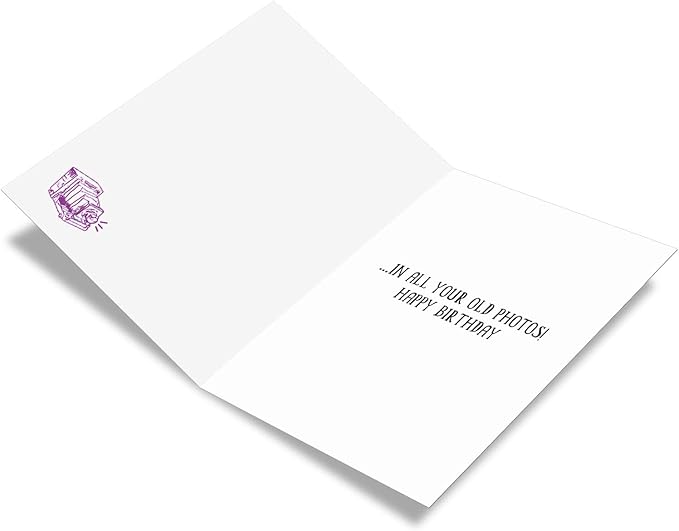 NobleWorks - Funny Happy Birthday Card with Envelope - Congrats Greeting Card, Birthday Fun - Your Old Photos C6876BDG