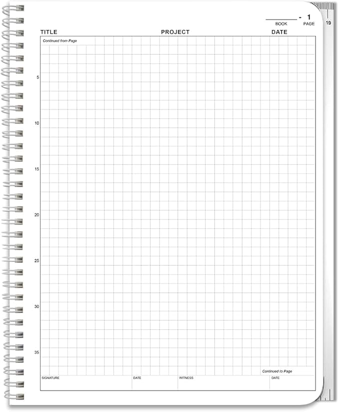 BookFactory Carbonless Lab Notebook (Scientific Grid Format) - Contains Carbon Copies 8.5" x 11", 25 Sets of Pages, 50 Sheets Total - Duplicator [Wire-O Bound] (LAB-025-WTG-D)