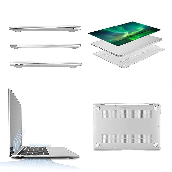 Compatible with 14.2 Inch MacBook Pro A2442/A2779, Iceland Green Aurora Hard Plastic Shell Cover Case