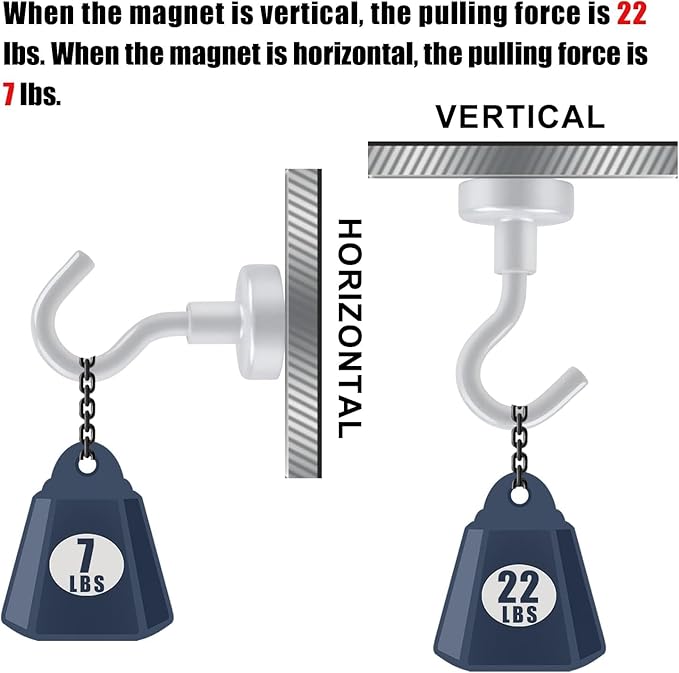 DIYMAG Magnetic Hooks, 25Lbs Strong Heavy Duty Cruise Magnet S-Hooks for Classroom, Fridge, Hanging, Cabins, Grill, Kitchen, Garage, Workplace and Office etc, (100 Pack-White)