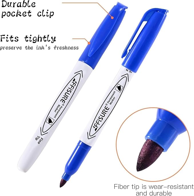 Permanent Markers Assorted Colors Set, 12 Colored Markers 84 Pack, Fine Point，Works on Wood, Plastic, Metal, and More, for Adults, Artist, Taecher, Kids