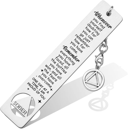 Sobriety Gift for Women Men, Proud of You Sobriety Bookmark, Alcoholics Addiction Stay Clean and Sober Bookmark, Inspirational Christmas Graduation Gifts-DB11