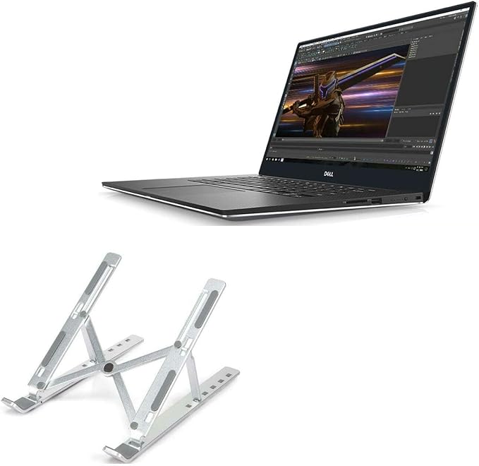 BoxWave Stand and Mount Compatible with Dell Precision 5540 - Compact QuickSwitch Laptop Stand, Portable, Multi Angle Viewing Stand - Metallic Silver