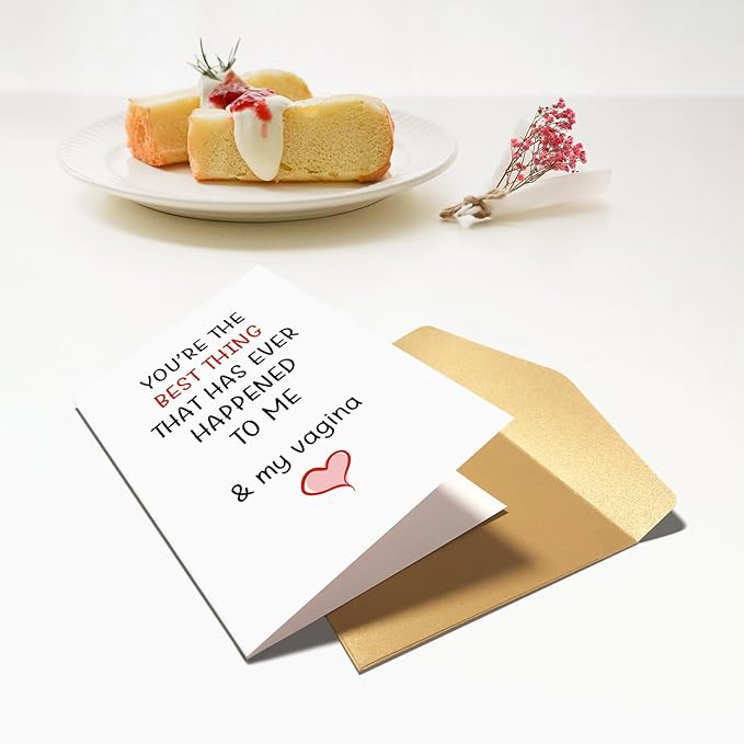 Chenive Greeting Card: Dirty Anniversary for Husband from Wife, Naughty Birthday for Boyfriend from Girlfriend, Raunchy Valentine's Day Card, Best Thing Happened to Me