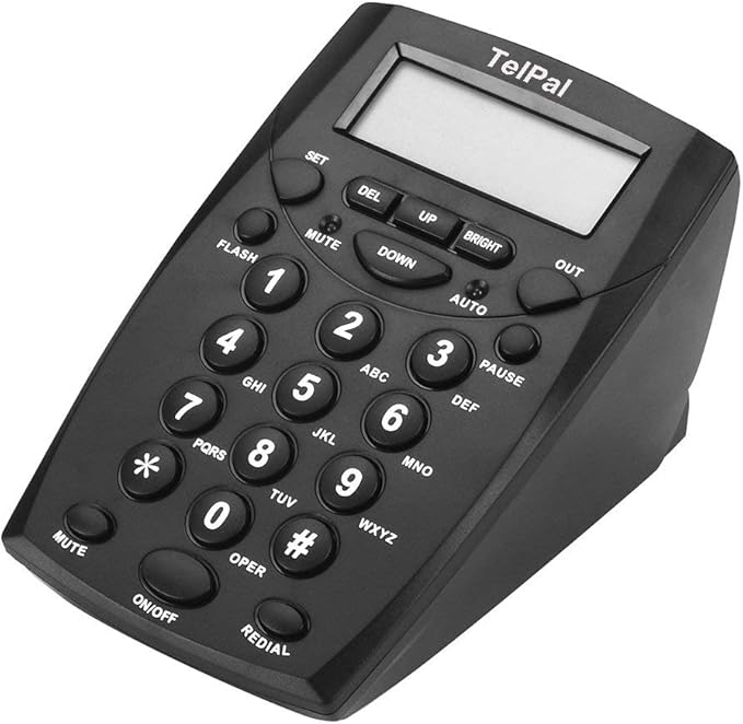 TelPal Corded Call Center Headset Telephone with Dialpad & Monoral Noise Cancelling Headphone HA0021, Wired Analog Home & OfficeTelephone Set Landline