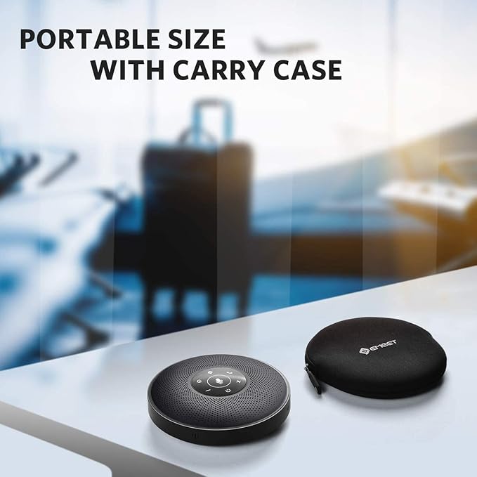 EMEET Bluetooth Speakerphone M2 Black Conference Speaker for 5-8 People Business Conference 360º Voice Pickup 4 AI Microphone Self-Adaptive Conference Call Speaker Skype USB Speakerphone