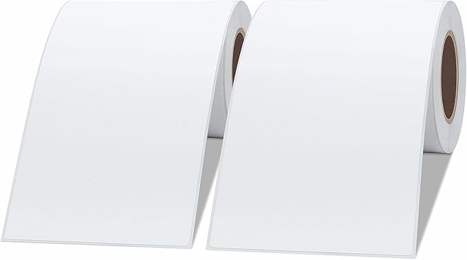 Hybsk 4x6 inch Direct Thermal Labels for Barcodes, Address, Compatible with Rollo Label Printer & Zebra Desktop Printers (4"x6",2 Rolls White)