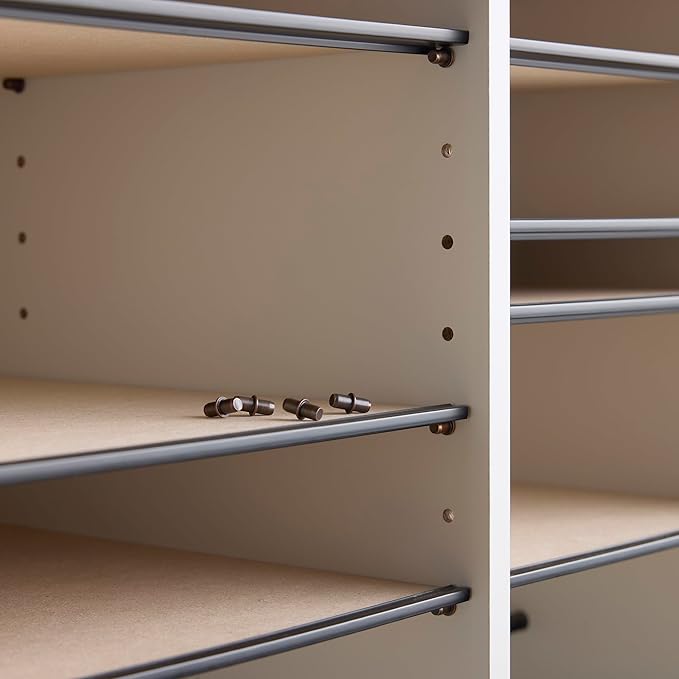 Safco Wooden Paper and Mail Organizer for Home Office and Classroom, Adjustable Shelves and Stackable