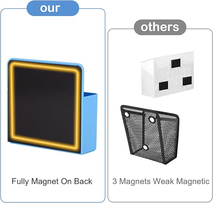 Magnetic Pen Holder,2 Pack Magnetic Dry Erase Marker Holder with Generous Compartments,Strong Magnet Storage Marker Pen Pencil Organizer for Refrigerator,Whiteboard,Locker Accessories