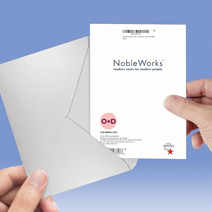 NobleWorks - 1 Funny Women's Birthday Card - Hilarious Bday Greeting Card with Envelope, Sassy Celebration - Relax Birthday Girl C7018BDG