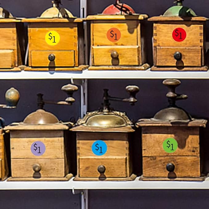 1200 Pieces 0.75 Inch Round Color Coding Label Garage Sale Stickers Blank Yard Sale Price Stickers Permanent Adhesive Dots Stickers,Easily Writable with Perforation Line (Red)