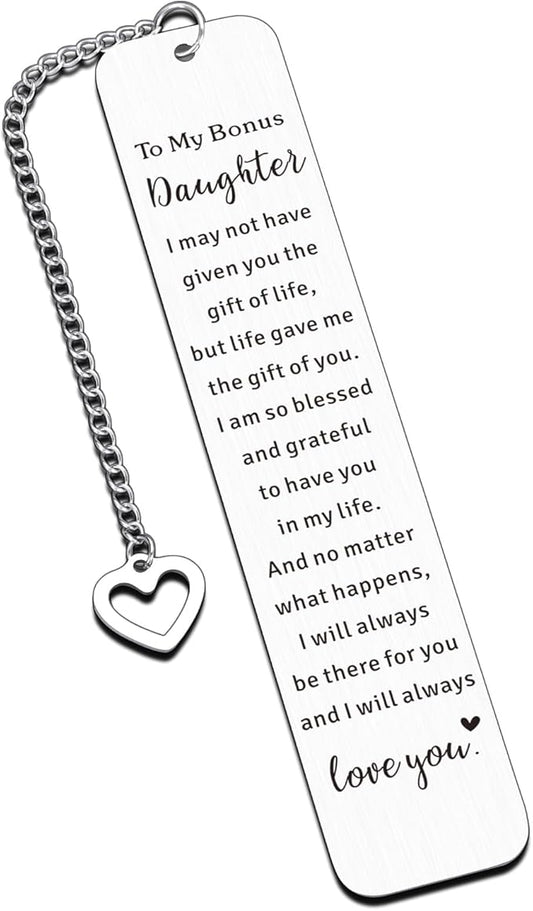 Stocking Stuffers for Teens Girls 16-18, Bonus Daughter Gifts, Daughter in Law Bookmark Gifts, Unbiological Daughter Gifts, Daughter Birthday Gifts from Mom, Bonus Daughter Christmas Gifts