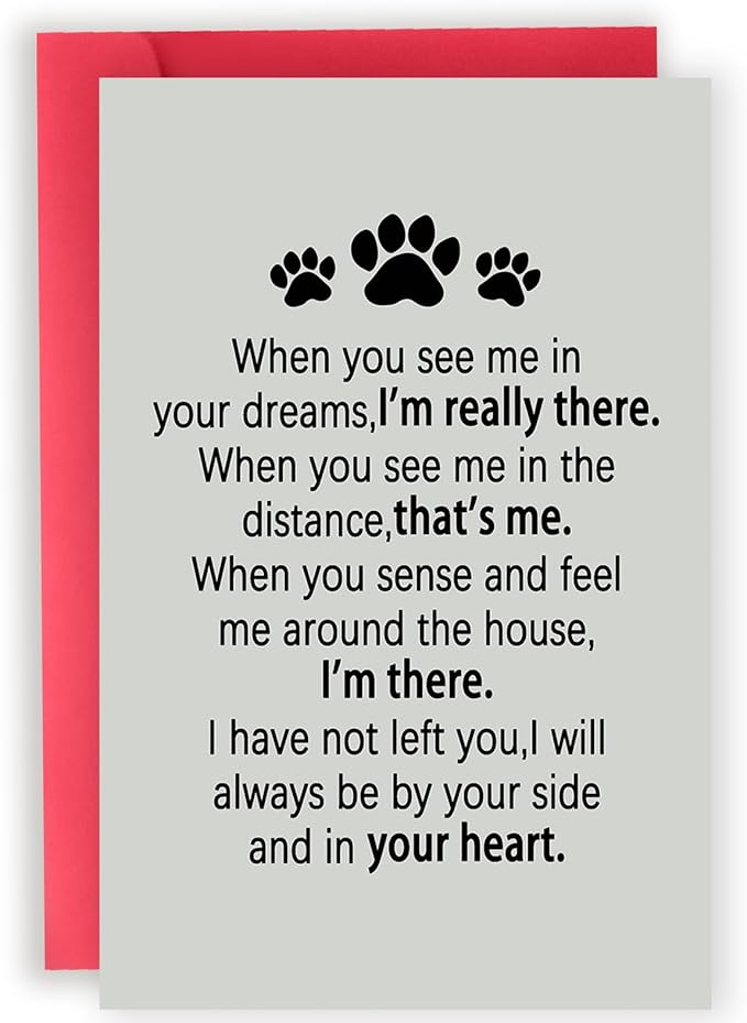 Pet Sympathy Cards, Sympathy Gifts for Loss of Dog Cat, Pet Death Memorial Gifts for Dogs Cats