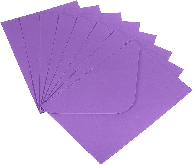 PATIKIL Mini Envelopes, 50 Pack Gift Cards Business Cards Envelope for Greeting Weddings, Purple