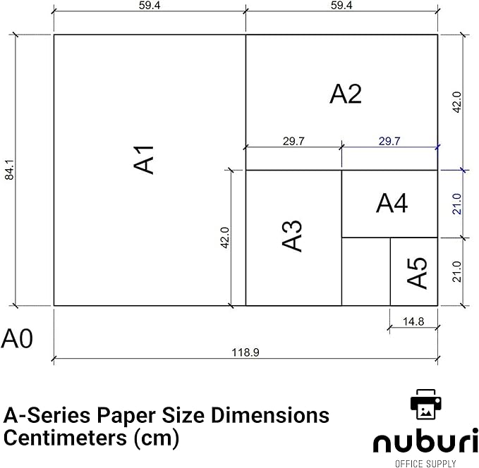 Nuburi - A4 Size Printer Paper - Great for Professional Documents - 80 gsm / 21lb (40 Sheets)