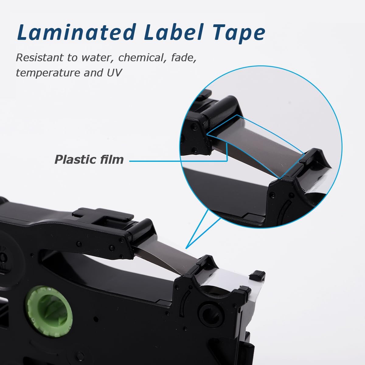 Label KINGDOM TZe-211 6mm Label Tape Replacement for Brother TZe211 TZ Tape 6mm 0.23 Laminated White 1/4 Inch Compatible with Brother P Touch Label Maker Tape PT-H110 PT-D210 PT-D220 PT-D400, 4-Pack