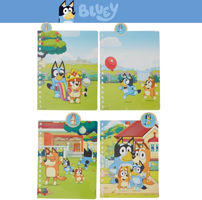 Innovative Designs Bluey Tab Journal Notebook, Spiral Bound, 96 Lined Pages, 8 x 7 inches, Blue