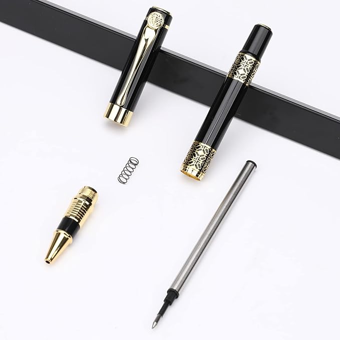 YIVONKA Ballpoint Pen Black Refill,Classical retro style Luxury Pen,Best Ball Pen Gift Set for Men & Women Professional Executive,Office,Nice Pens Classy Gift Box (2 Pack Black)