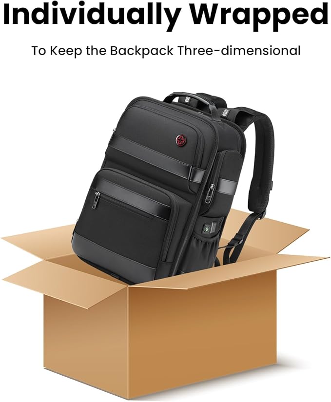 CROSSGEAR 16 Inch Business Laptop Backpack for Men, Carry on Backpack for Airplanes, Water Resistant Travel Backpack Laptop Bag Computer Backpack Casual Daypacks with USB Port for Travel