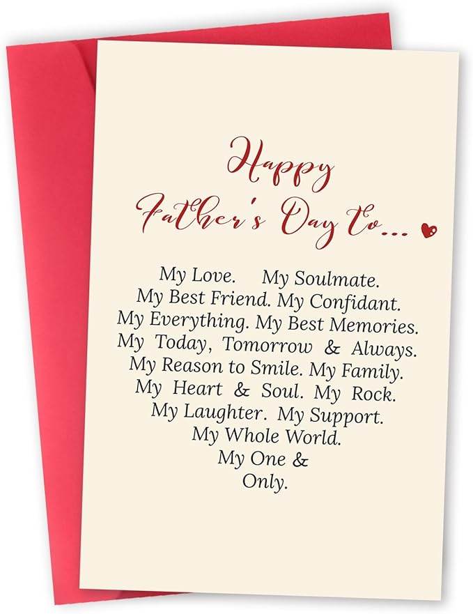 Greeting Card: Happy Father's Day Card for Dad, Unique Gift for Husband, Boyfriend, Fiance, Love Card