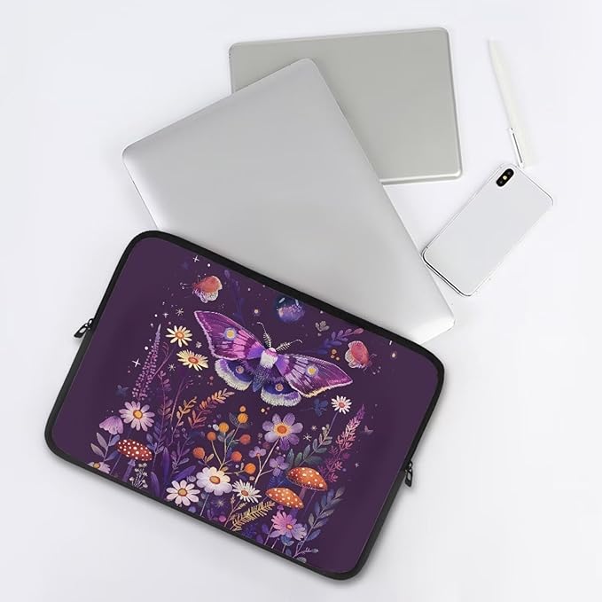 Butterfly Flower Laptop Protective Sleeve for Women Teen Girls 10 inch Laptop Covers with Large Capacity Lap Top Case Lightweight Computer Sleeve Bag Suitable Gifts for Holidays