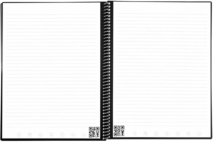Rocketbook Fusion Reusable Undated Productivity Planner, Letter Size 8.5x11, Black - Goals, Monthly and Weekly Calendar, Daily To-do List, Lined and Dotted Notes Pages