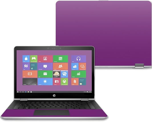 MightySkins Skin Compatible with HP Pavilion x360 15" (2017) - Solid Purple | Protective, Durable, and Unique Vinyl Decal wrap Cover | Easy to Apply, Remove, and Change Styles | Made in The USA
