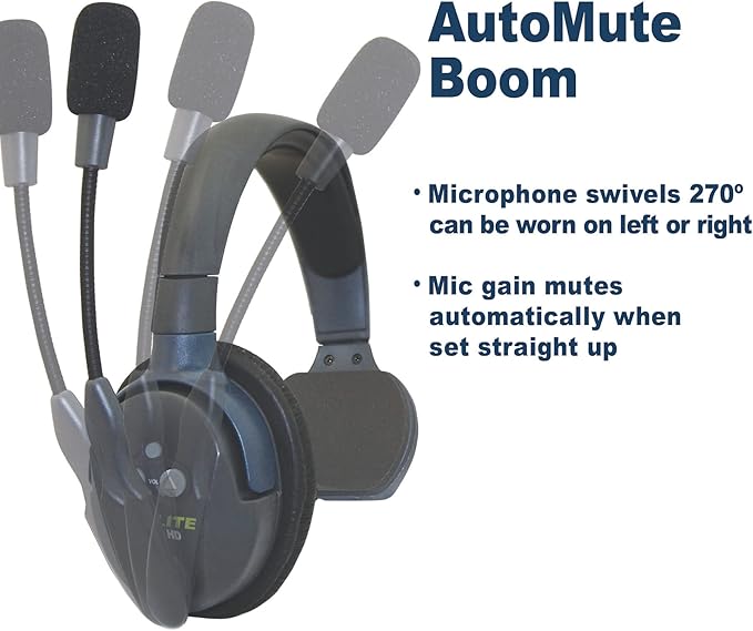 Eartec UL5D Ultralite-HD 5-Person Full Duplex Wireless Intercom Headset Communication System, Dual Ear Headsets, Up to 1000ft Range, U.S. Company