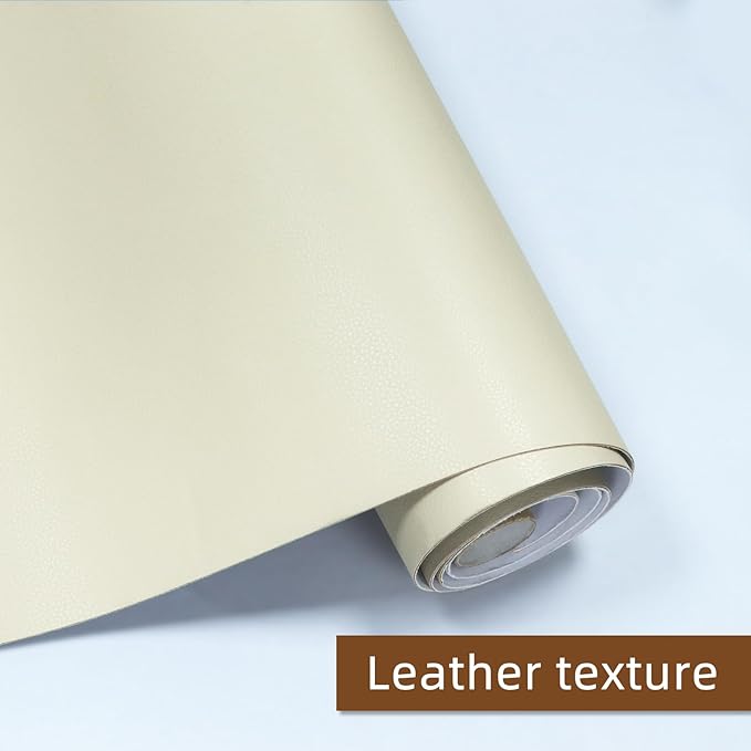 CHEIGHY Leather Repair Patch for Couches Self-Adhesive Leather Repair Tape kit for Furniture Sofa Vinyl Car Seats Couch Chairs Shoes Down Jackets (Beige, 3.9X79 inch)