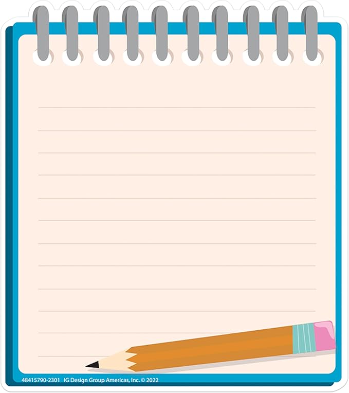 Eureka Notebook Paper Cut-Out Classroom Decorations for Teachers, 36 Pieces