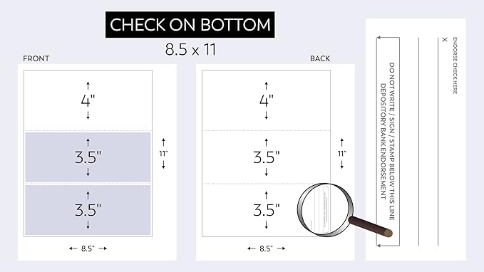 Compuchecks Top Blank Check Paper - 2500 Pack, Quick-Books & Laser Printer Compatible - Security Business Checks with Voucher - 8.5" x 11" Blue Diamond