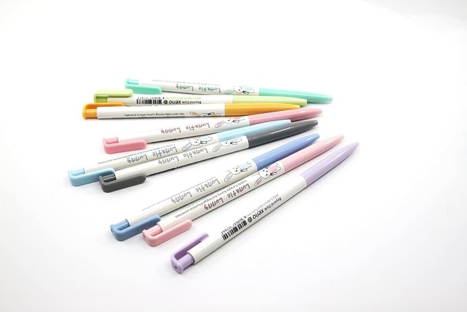 ZEESOON Xeno Lunatic Lunny 0.38mm Slim Ball Point Pen Dozen Box 12 Pcs, Made in Korea (Yellow Green 12pcs)
